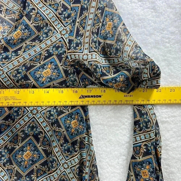 VTG Altar'd State Top S Paisley Print Sheer Bell Sleeve Cottagecore Medieval - Picture 12 of 12